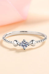 Baeful Moissanite Heart 925 Sterling Silver Ring
