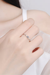 Baeful Moissanite Heart 925 Sterling Silver Ring