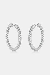 Inlaid Zircon 925 Sterling Silver Huggie Earrings