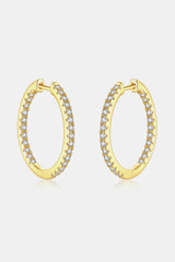 Inlaid Zircon 925 Sterling Silver Huggie Earrings