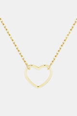 925 Sterling Silver Heart Shape Pendant Necklace